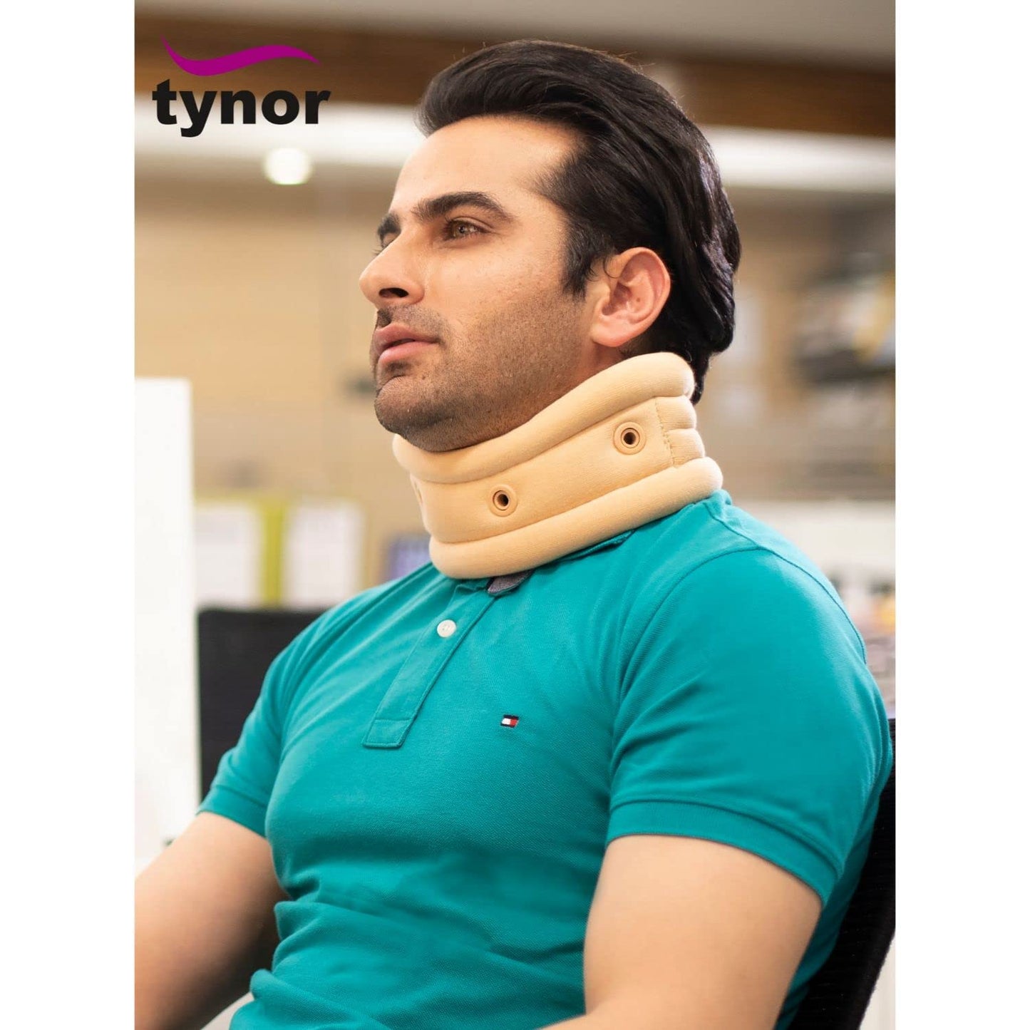 TYNOR Cervical Collar Soft with Support, Beige, Medium, 1 Unit