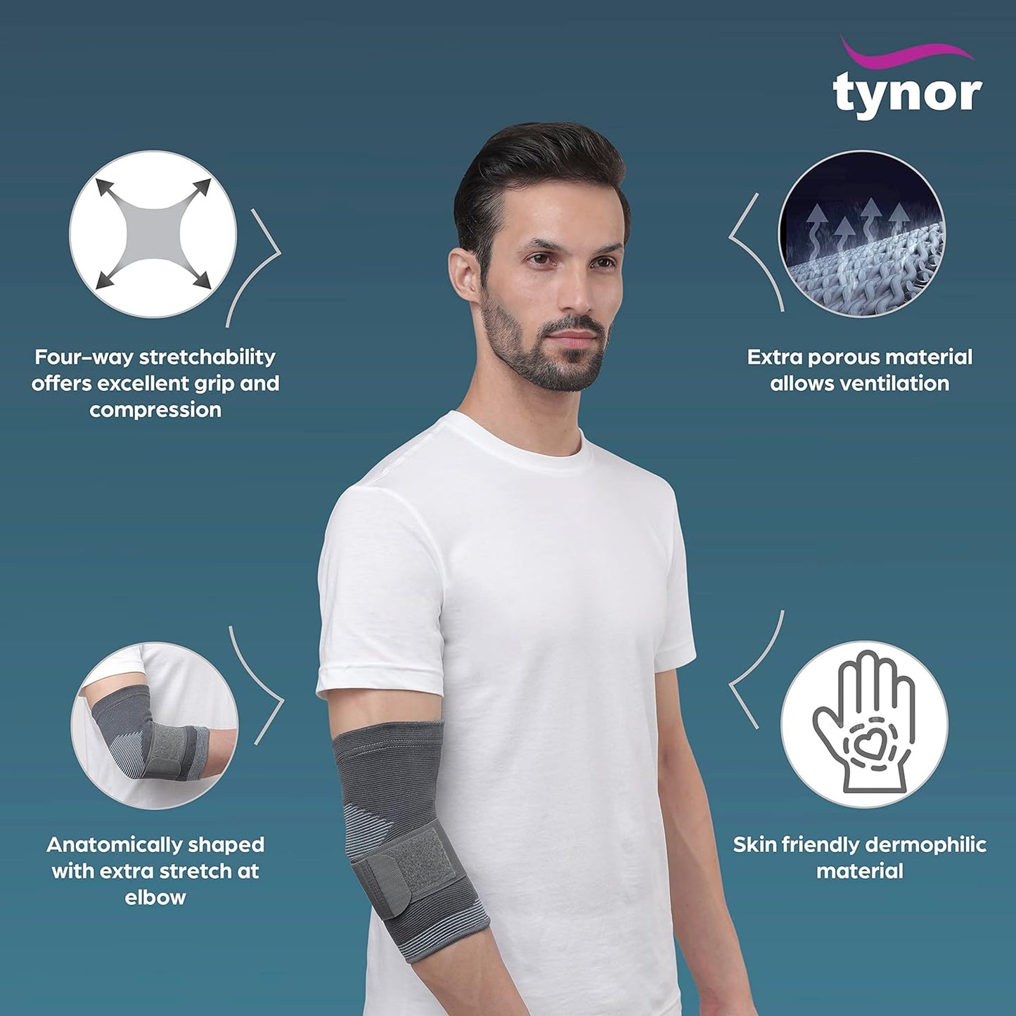 Tynor Elbow Support, for Joint Stability & Pain Relief